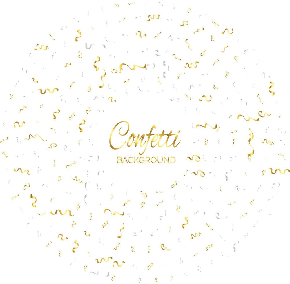 Golden confetti isolated. Festive background. Vector illustration