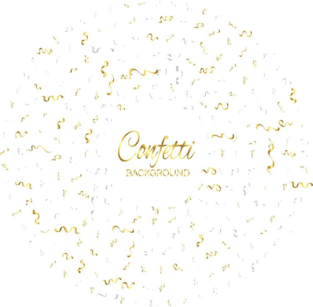 Golden confetti isolated. Festive background. Vector illustration