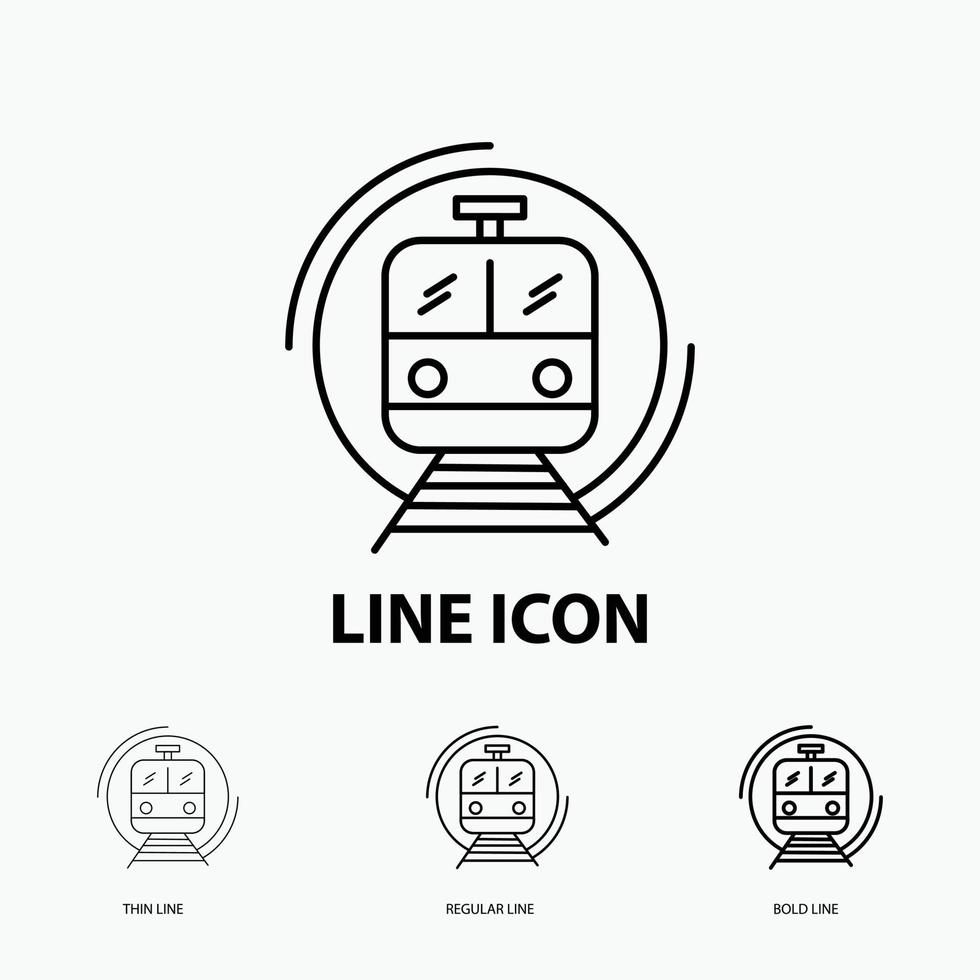 metro. train. smart. public. transport Icon in Thin. Regular and Bold Line Style. Vector illustration