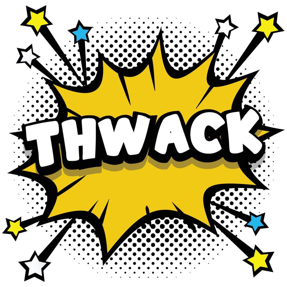 thwack Pop art comic speech bubbles book sound effects vector