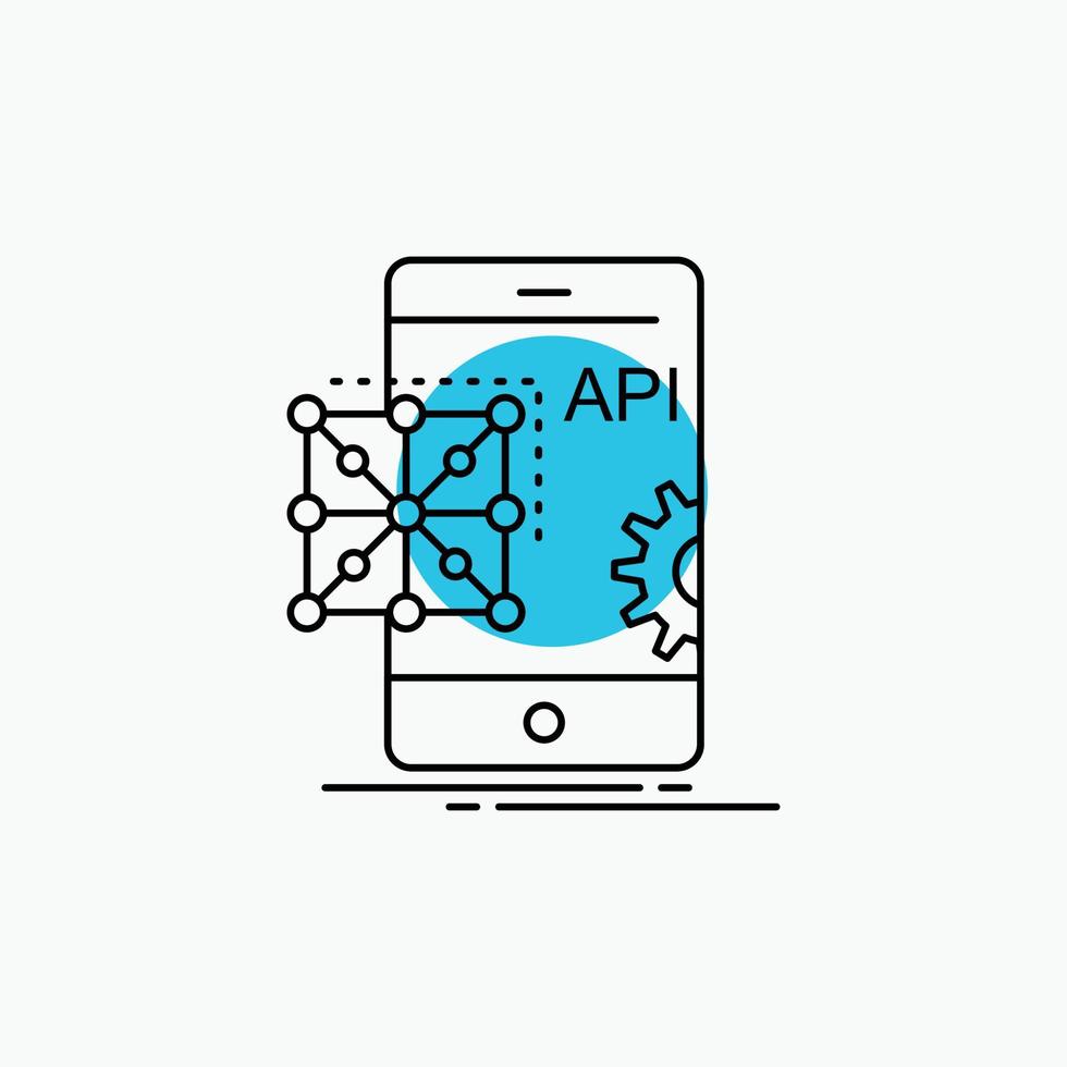 Api. Application. coding. Development. Mobile Line Icon 12918584 Vector ...