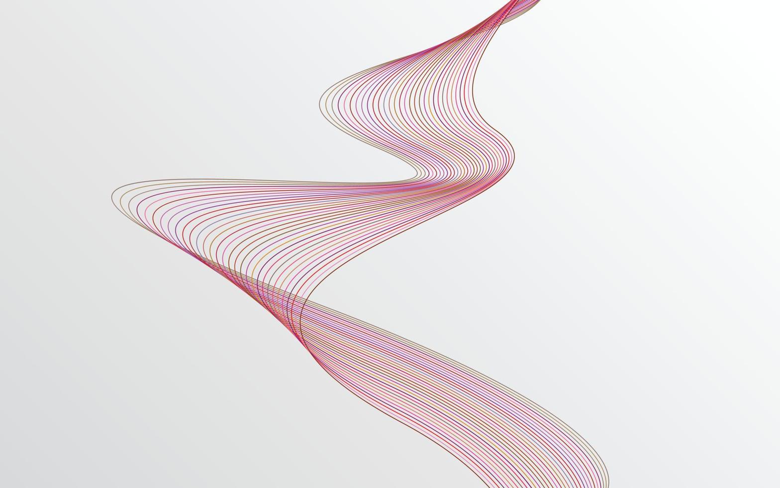 Wave with shadow. Abstract Red lines on a background vector