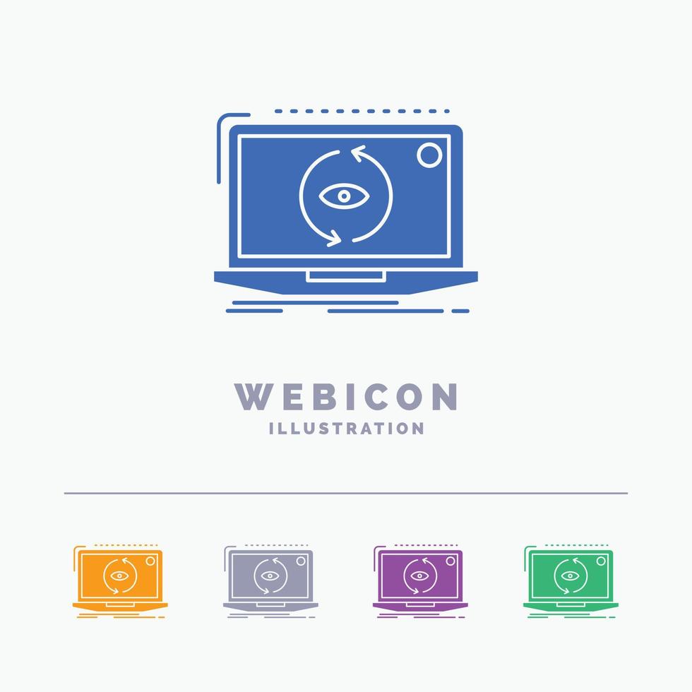 App. application. new. software. update 5 Color Glyph Web Icon Template isolated on white. Vector illustration