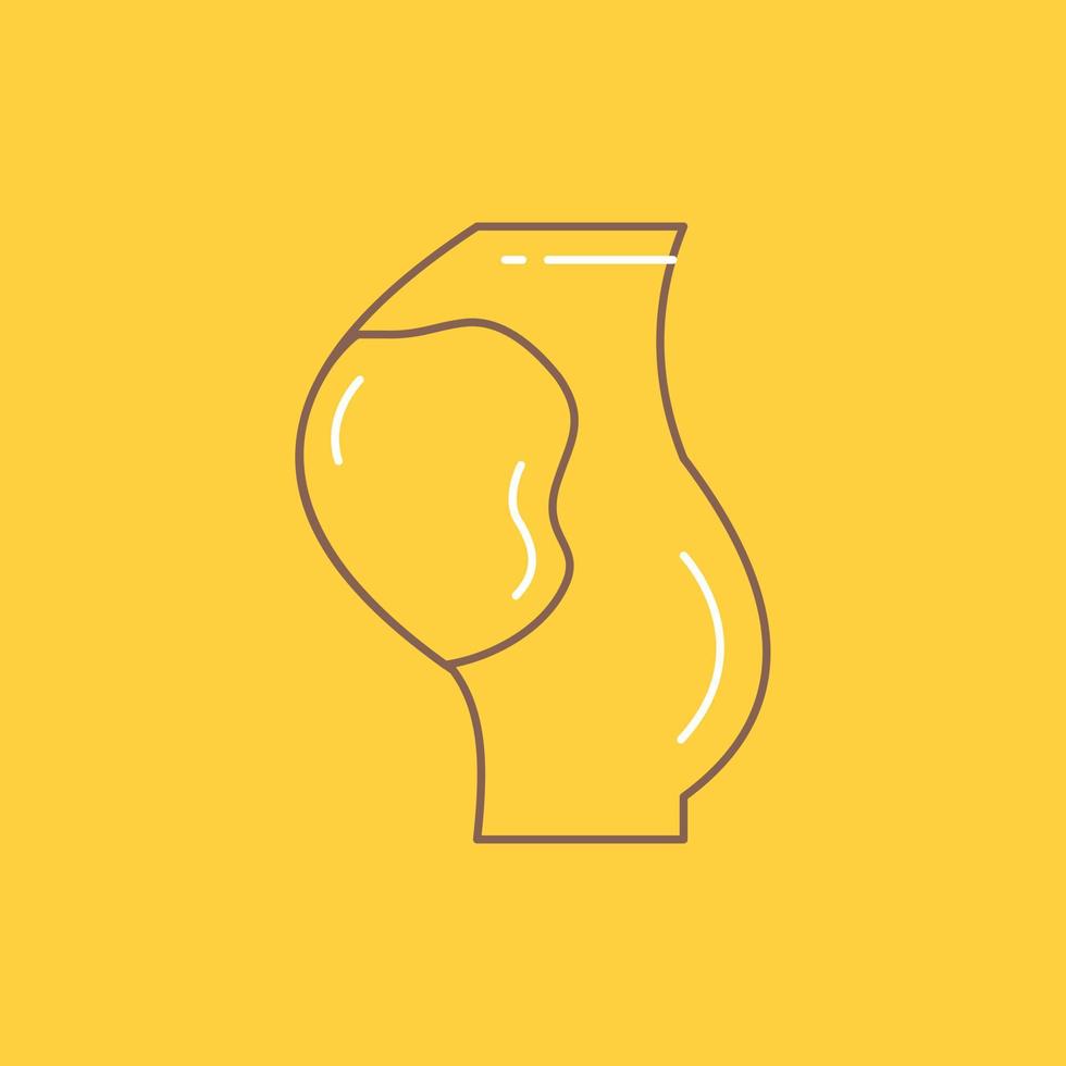 el embarazo. embarazada. bebé. obstetricia. icono relleno de línea plana de feto. hermoso botón de logotipo sobre fondo amarillo para ui y ux. sitio web o aplicación móvil vector