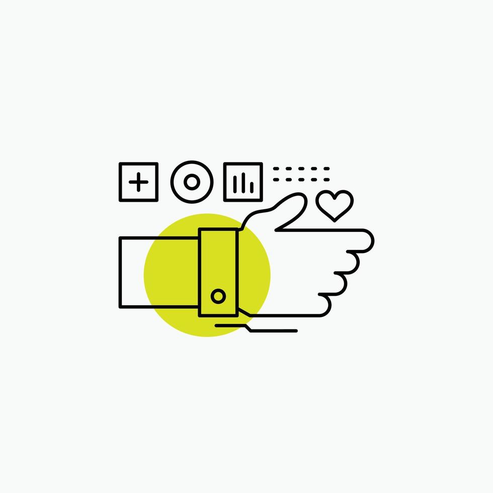 Monitoring. Technology. Fitness. Heart. Pulse Line Icon vector