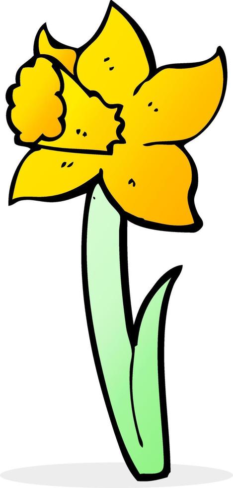 doodle cartoon daffodil vector