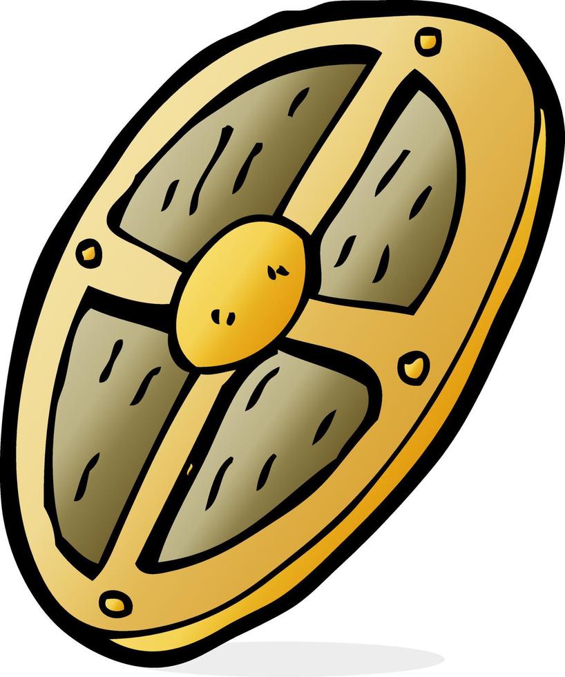 doodle cartoon shield vector