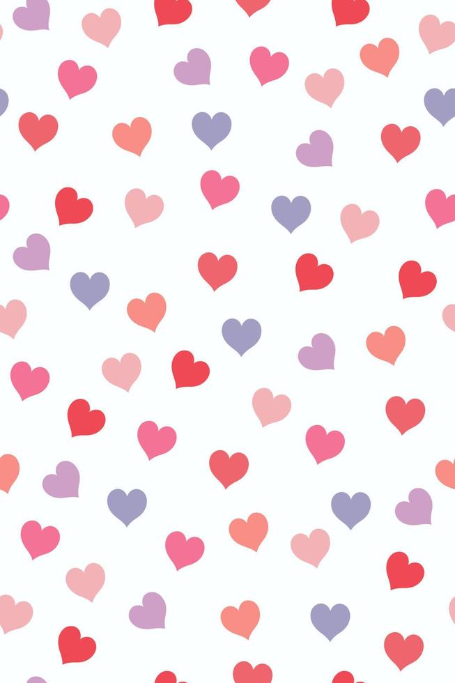 Seamless pattern with multicolored hearts on a white background. Vector graphics.