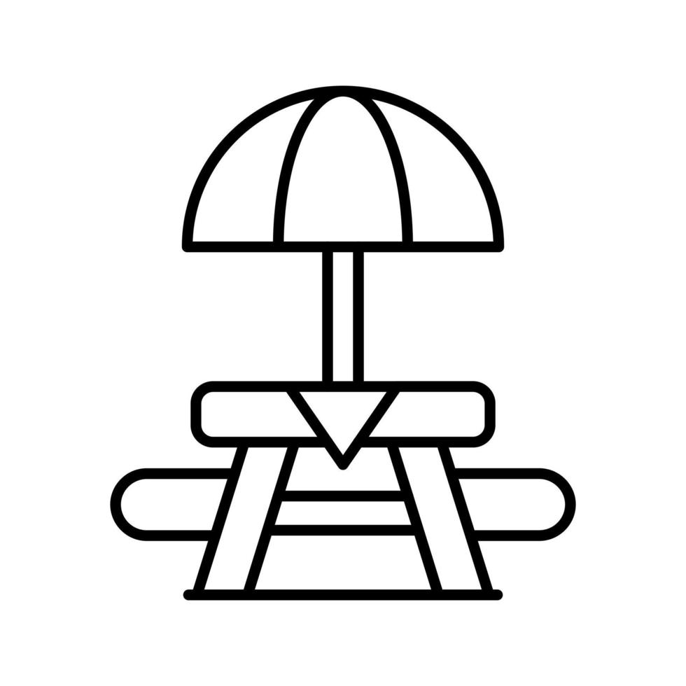 icono de vector de mesa de picnic