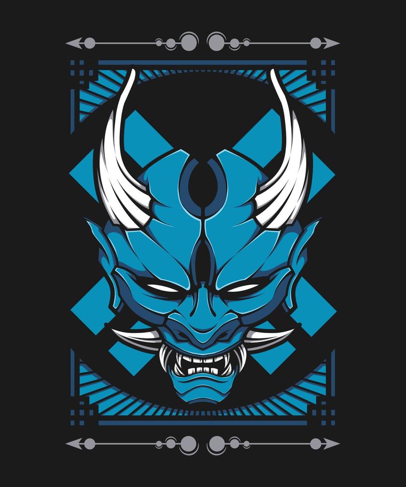 Onimusha Demon Mask Illustration vector