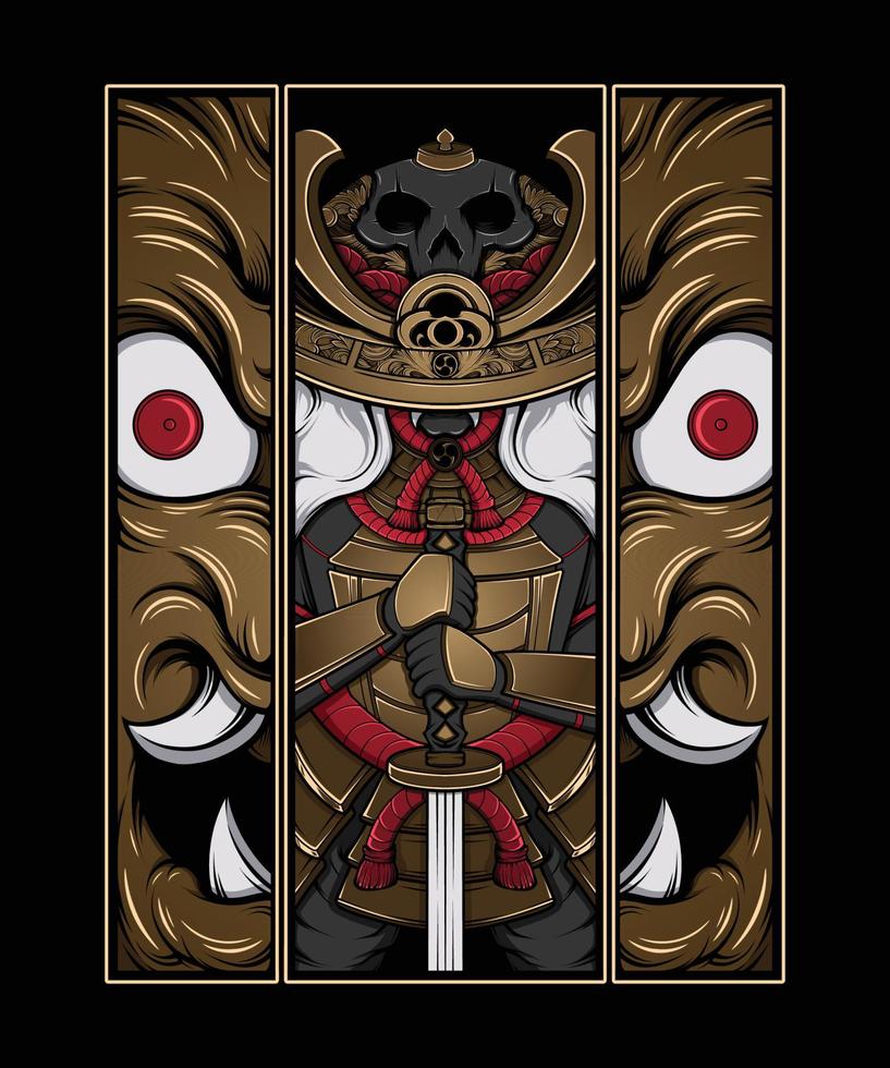 Samurai Warrior Vector Illustration