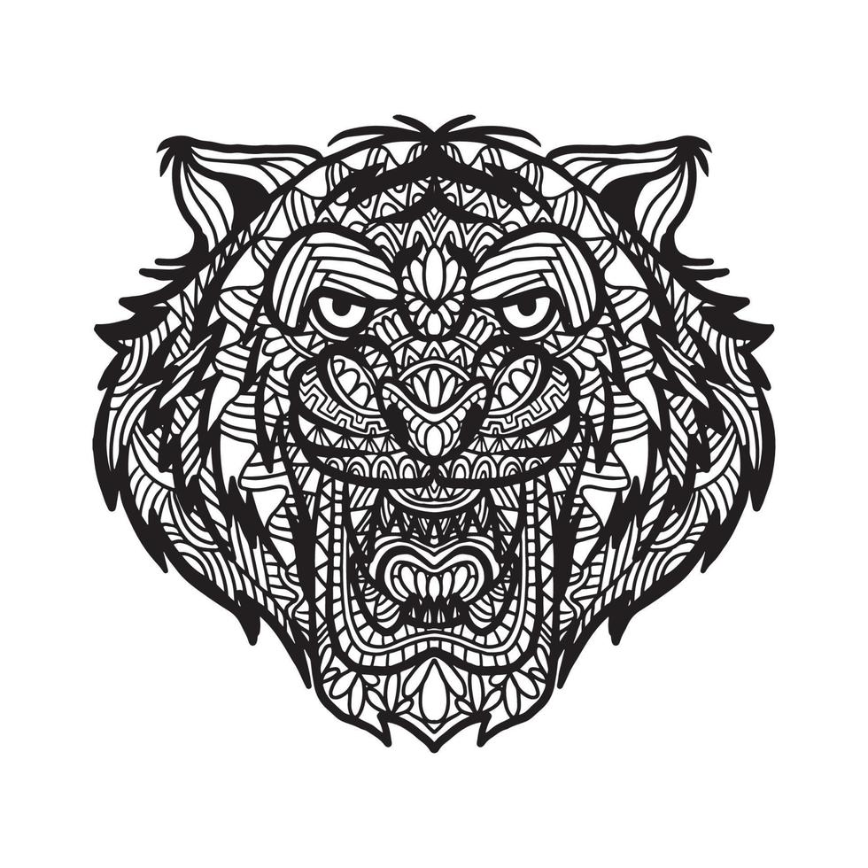 Tiger Head Doodle vector
