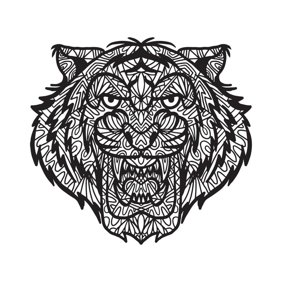 Tiger Head Doodle vector