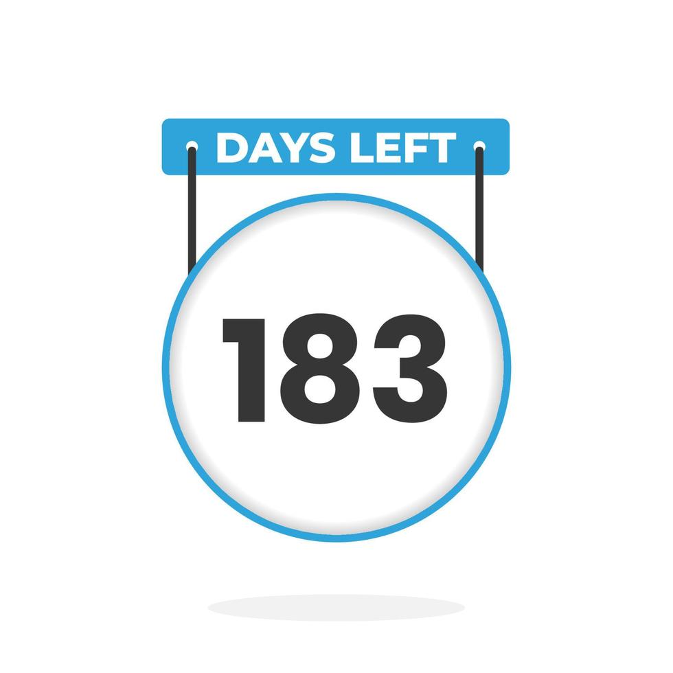 183 Days Left Countdown for sales promotion. 183 days left to go Promotional sales banner vector