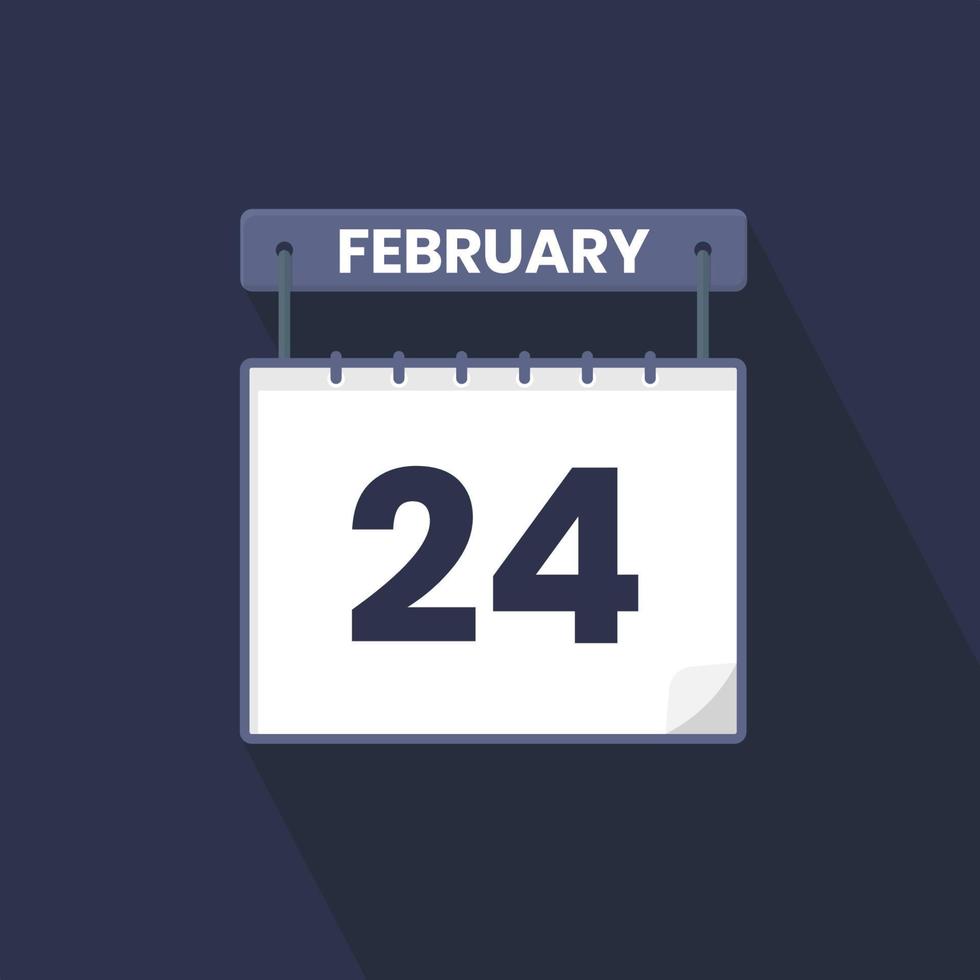24th February calendar icon. February 24 calendar Date Month icon vector illustrator 12919226