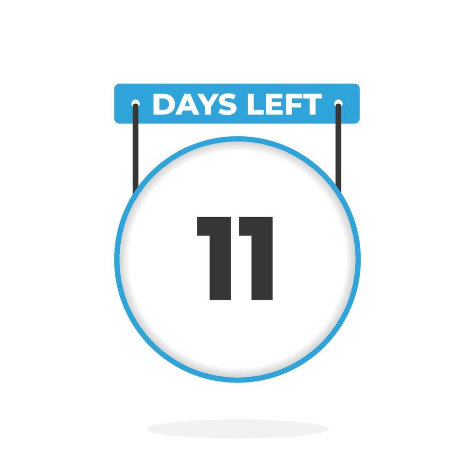 11 Days Left Countdown for sales promotion. 11 days left to go Promotional sales banner vector