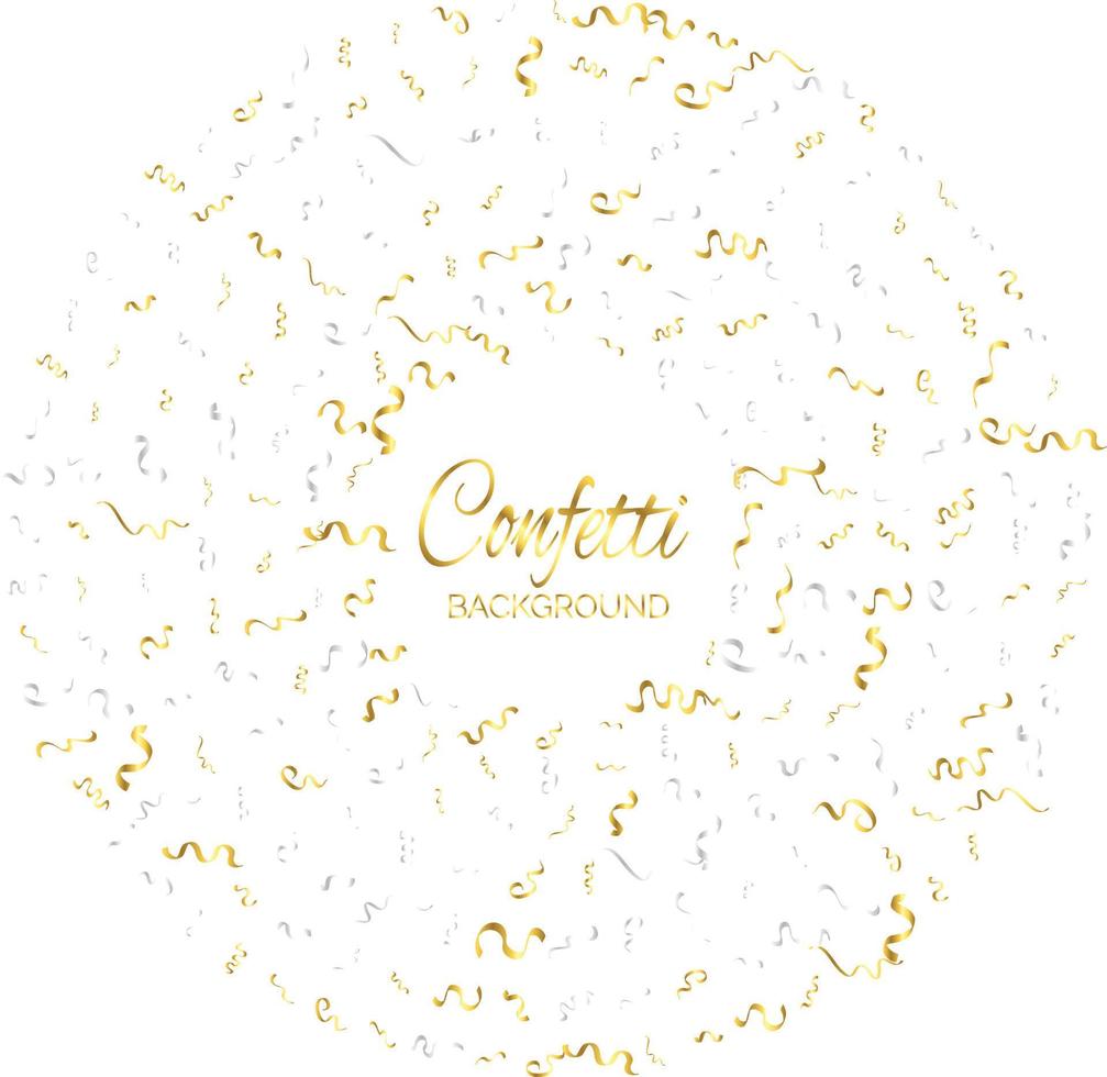 Golden confetti isolated. Festive background. Vector illustration