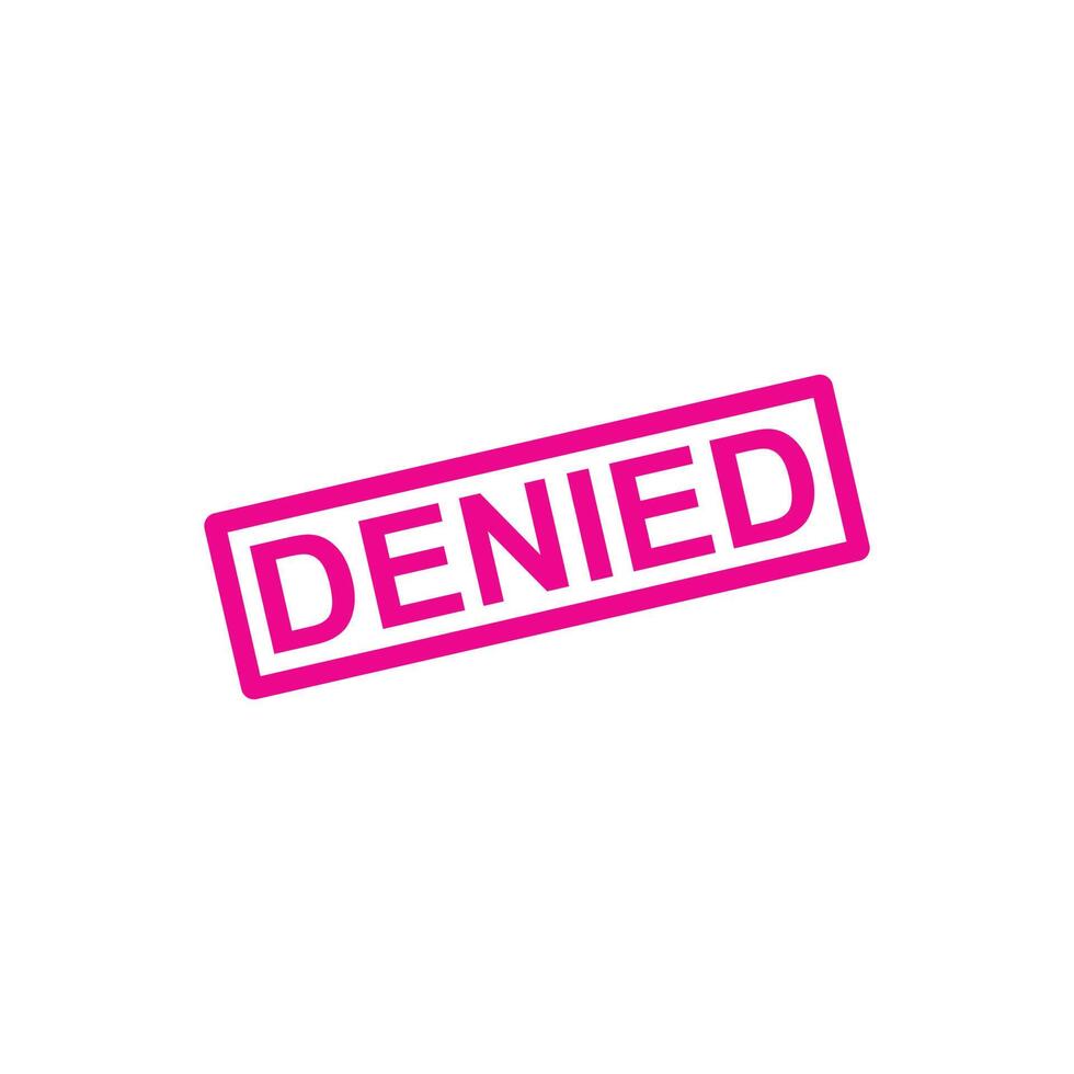 eps10 pink vector denied rubber stamp icon isolated on white background. denied rubber stamp or seal symbol in a simple flat trendy modern style for your website design, logo, and mobile application