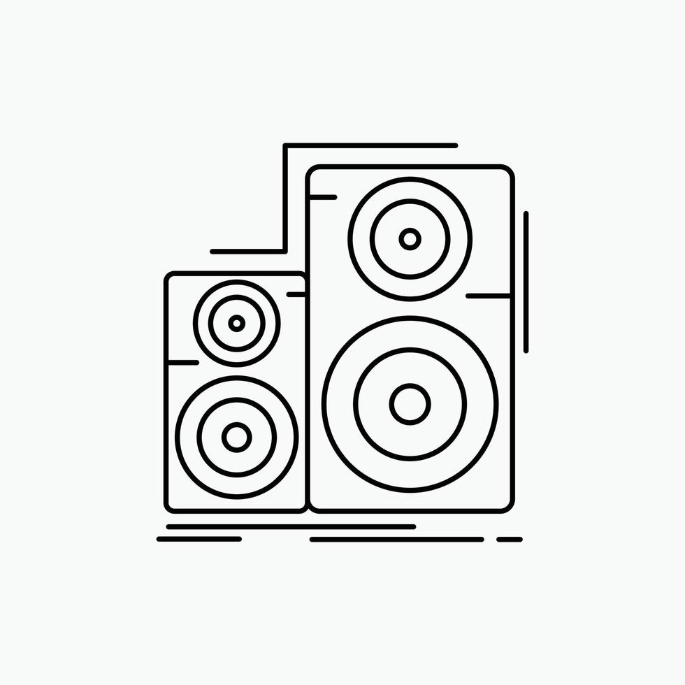 audio. de alta fidelidad. monitor. altavoz. icono de línea de estudio. ilustración vectorial aislada vector