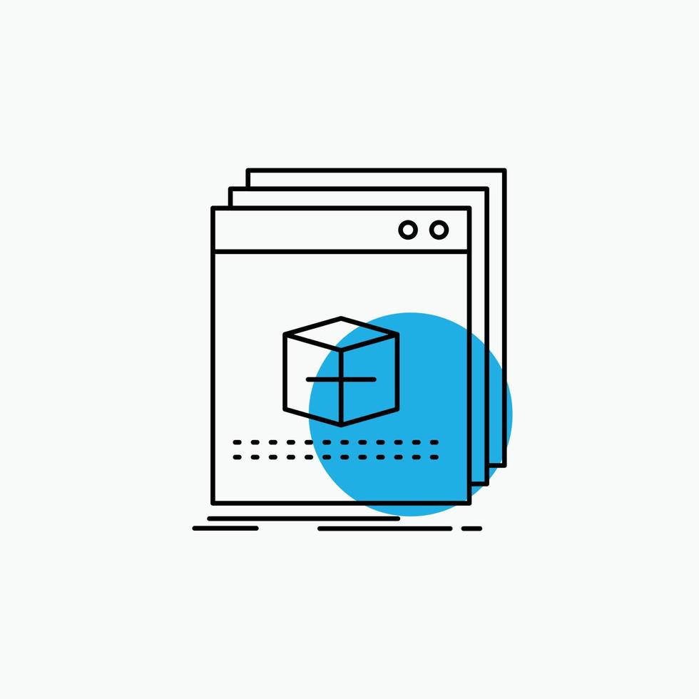 software. App. application. file. program Line Icon vector
