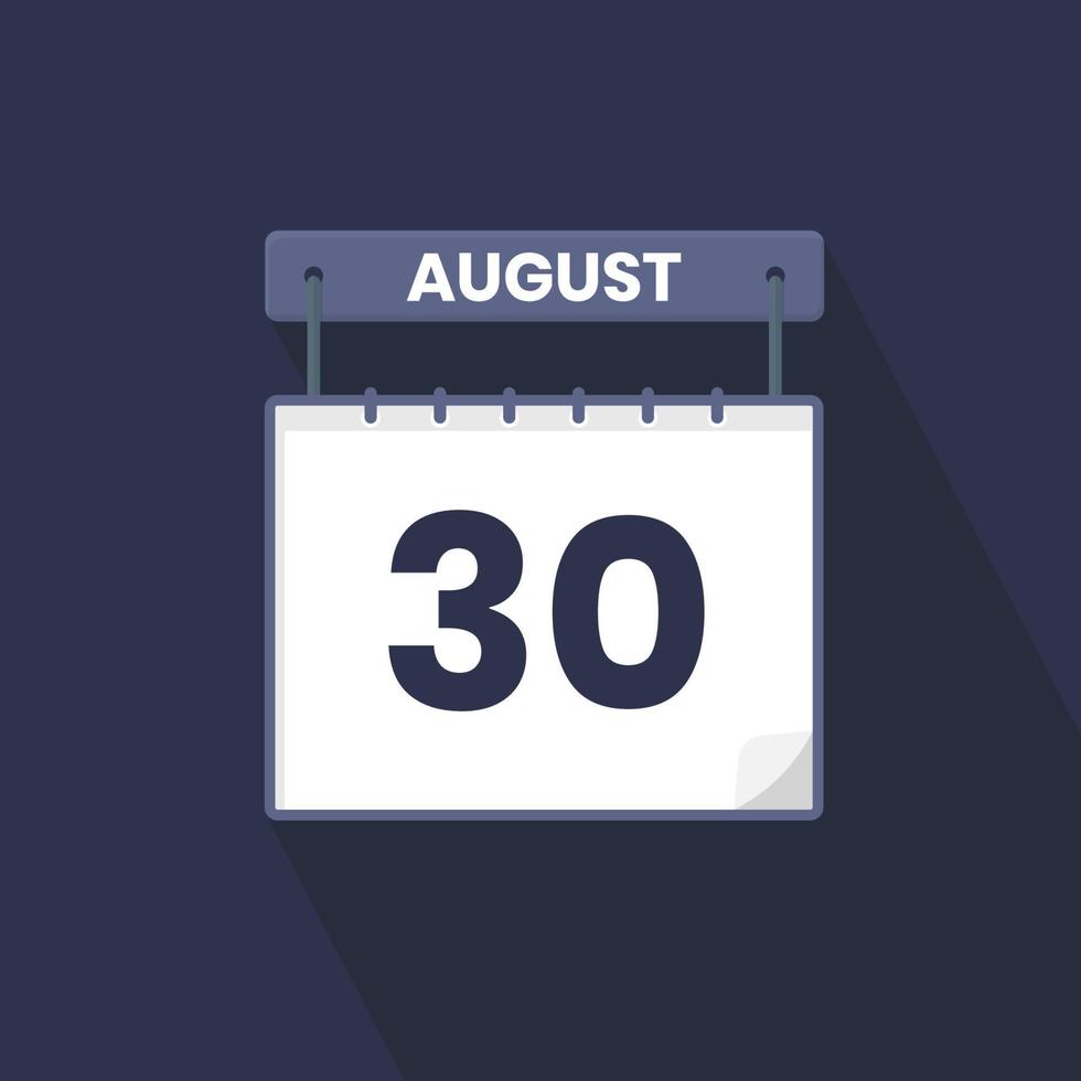 30th August calendar icon. August 30 calendar Date Month icon vector illustrator 12919425 Vector Art at Vecteezy