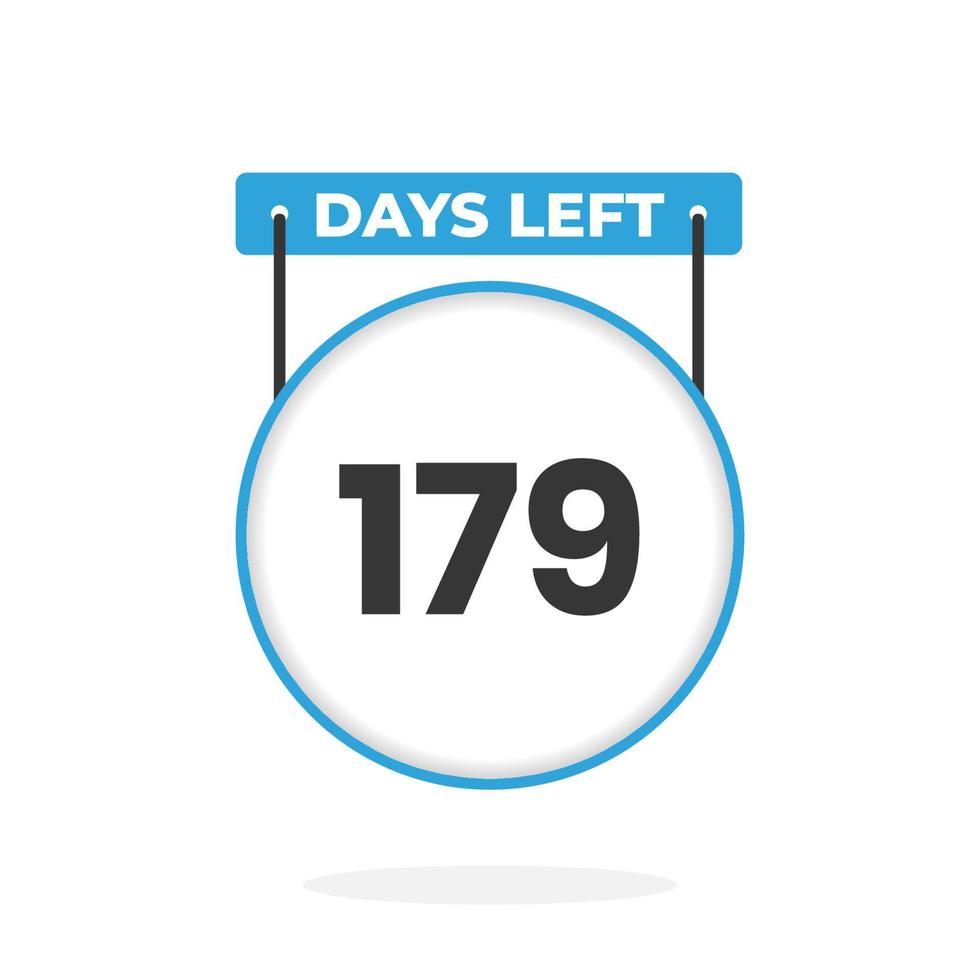 Quedan 179 días de cuenta regresiva para la promoción de ventas. Quedan 179 días para el banner de ventas promocionales. vector