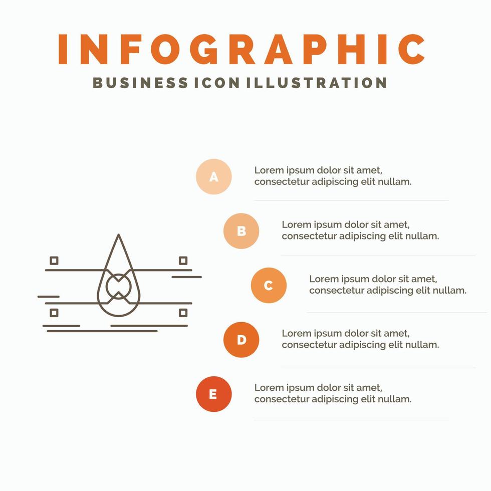 agua. vigilancia. limpio. la seguridad. plantilla de infografía de ciudad inteligente para sitio web y presentación. icono de línea gris con ilustración de vector de estilo infográfico naranja