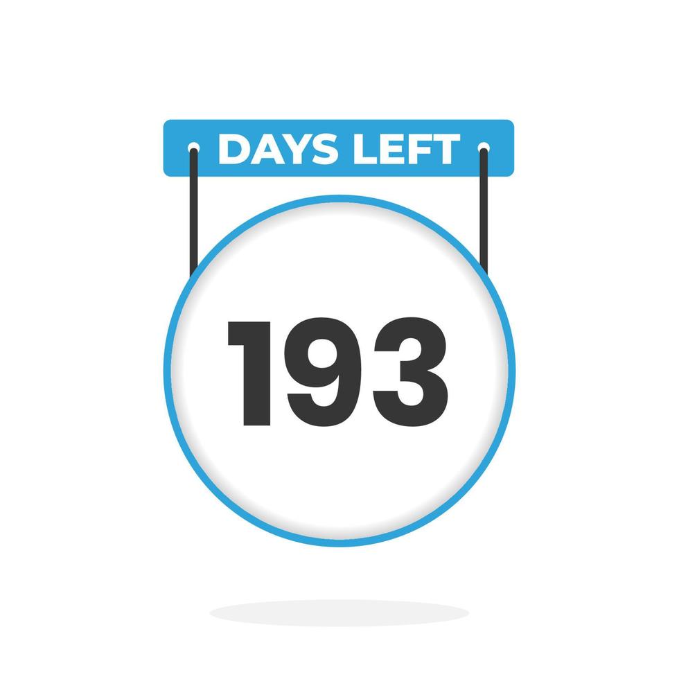 193 Days Left Countdown for sales promotion. 193 days left to go Promotional sales banner vector
