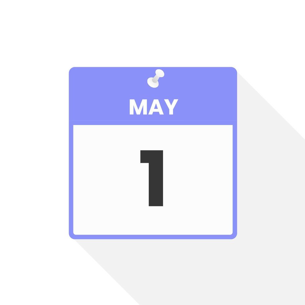 May 1 calendar icon. Date,  Month calendar icon vector illustration