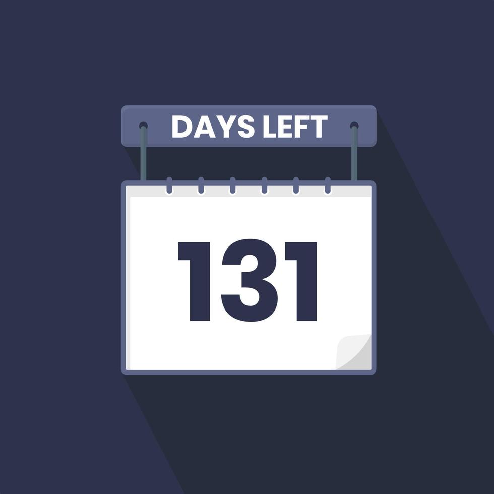 131 Days Left Countdown for sales promotion. 131 days left to go Promotional sales banner vector