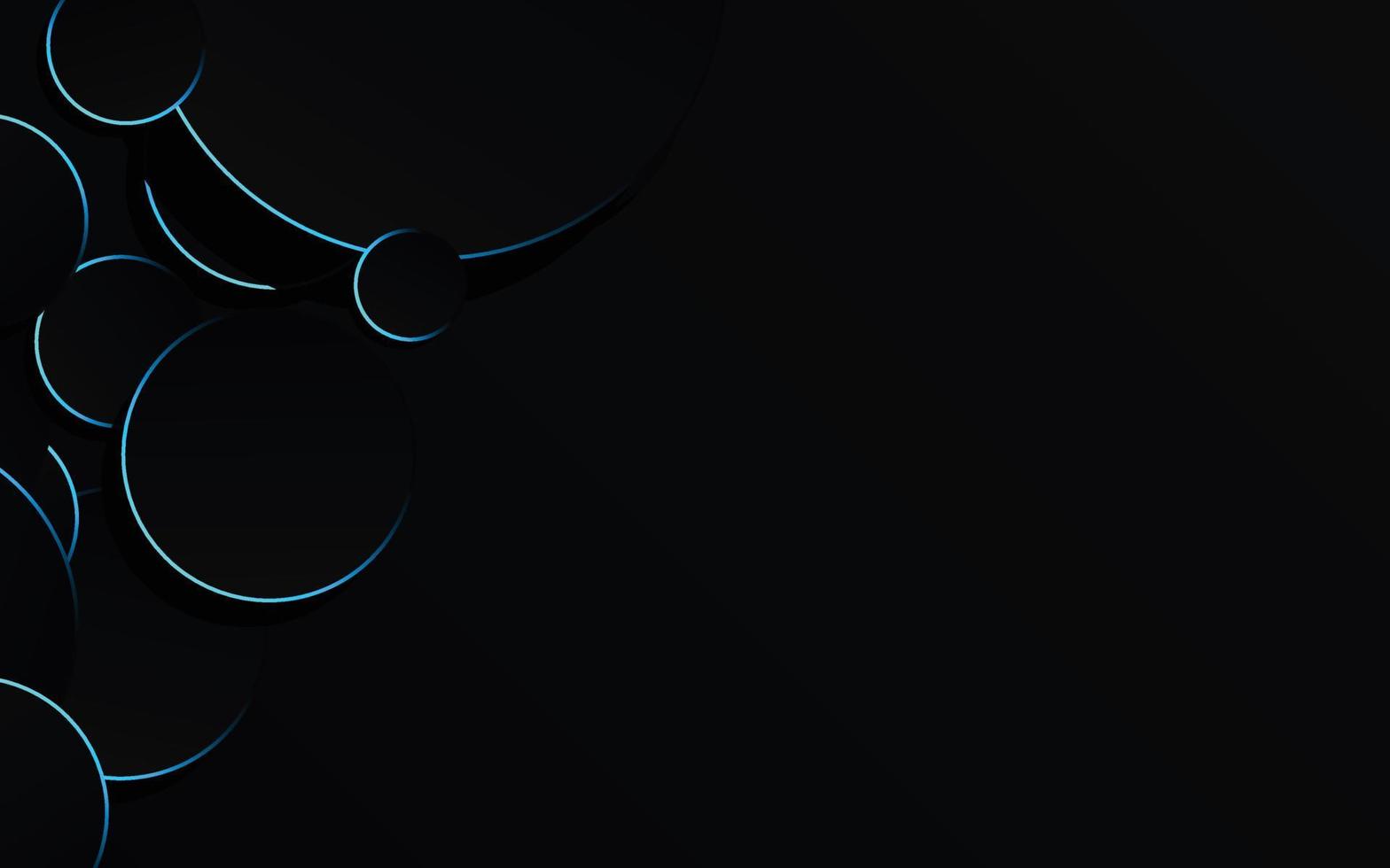 Abstract Blue Circle on black background technology vector