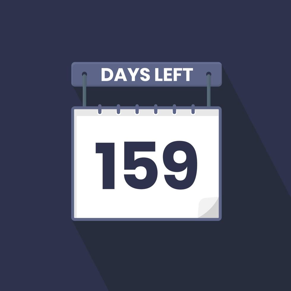 159 Days Left Countdown for sales promotion. 159 days left to go Promotional sales banner vector