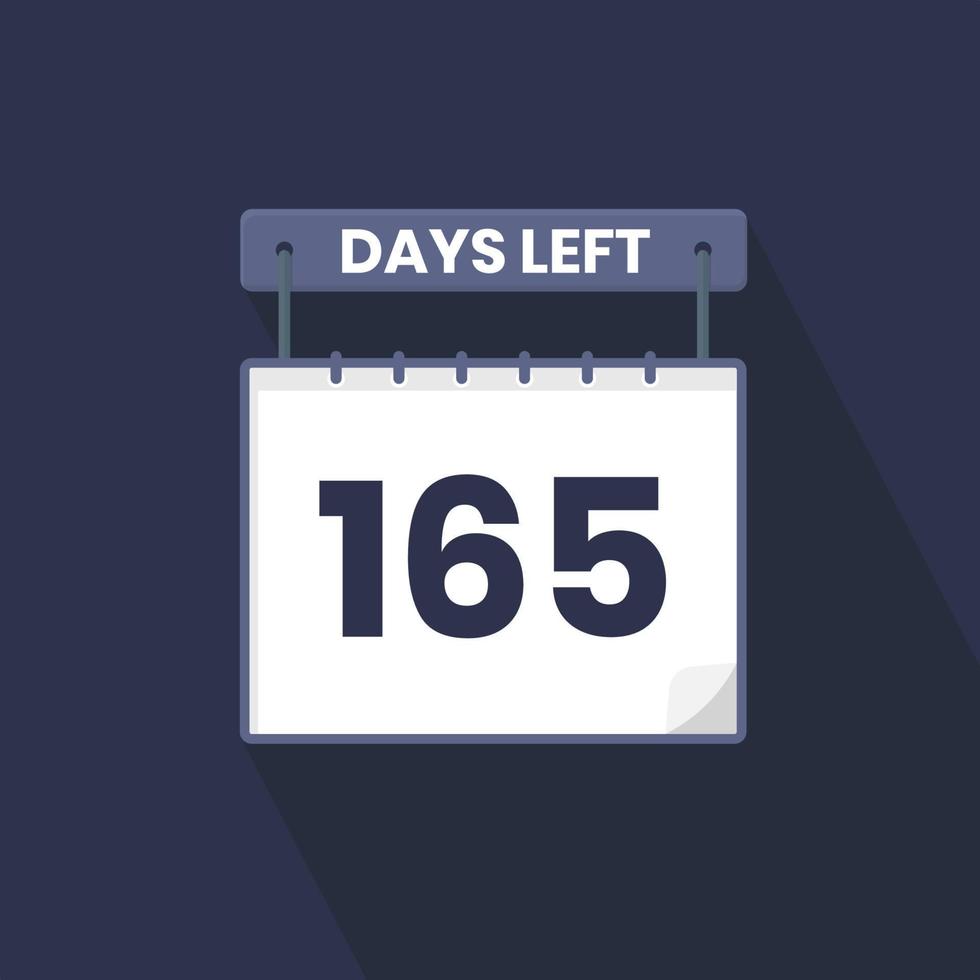 165 Days Left Countdown for sales promotion. 165 days left to go