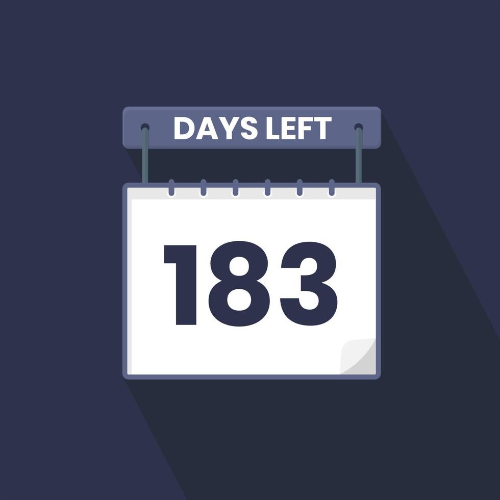 Faltan 183 días de cuenta regresiva para la promoción de ventas. Quedan 183 días para el banner de ventas promocionales. vector