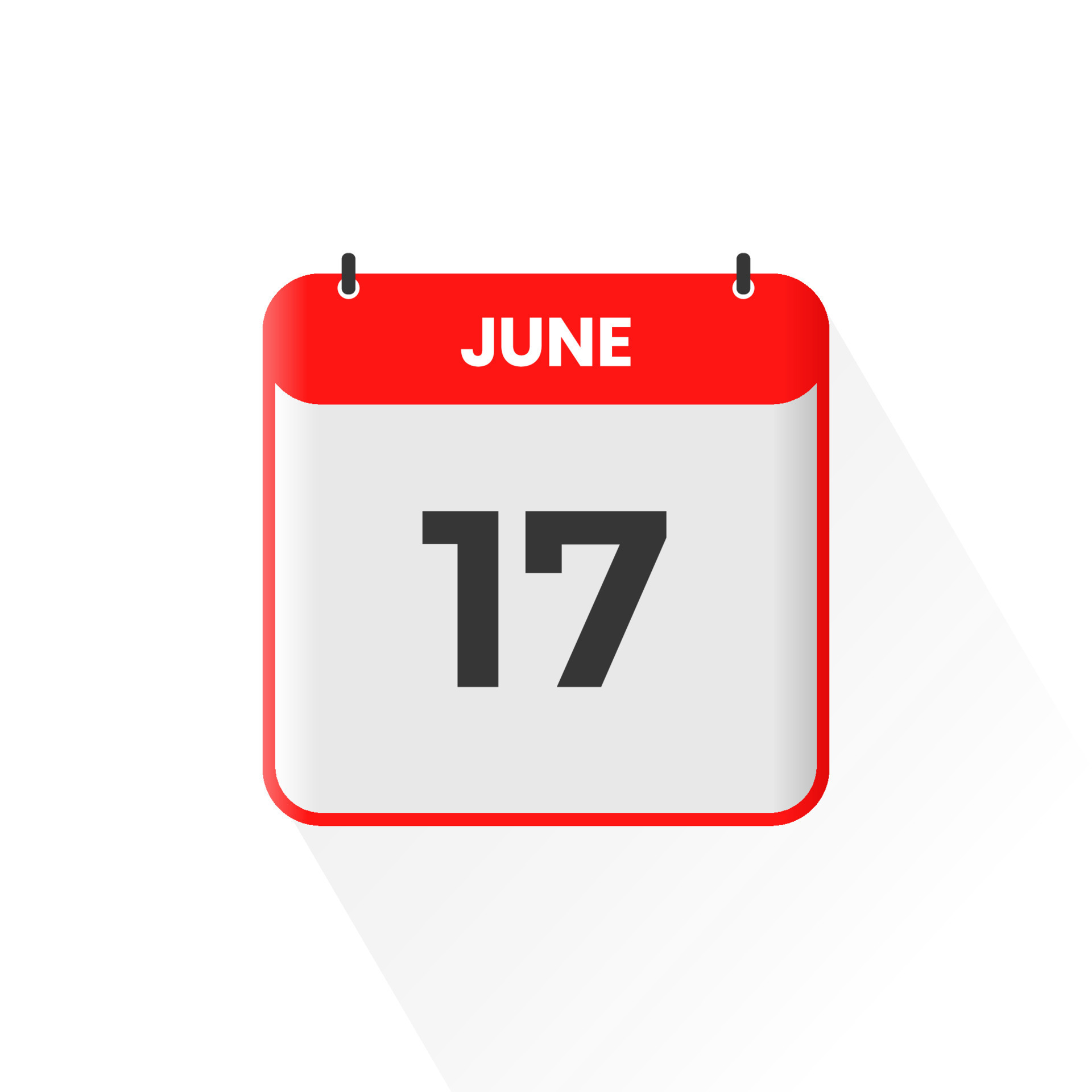 17th June calendar icon June 17 calendar Date Month icon vector 17th June calendar icon June 17 calendar Date Month icon vector