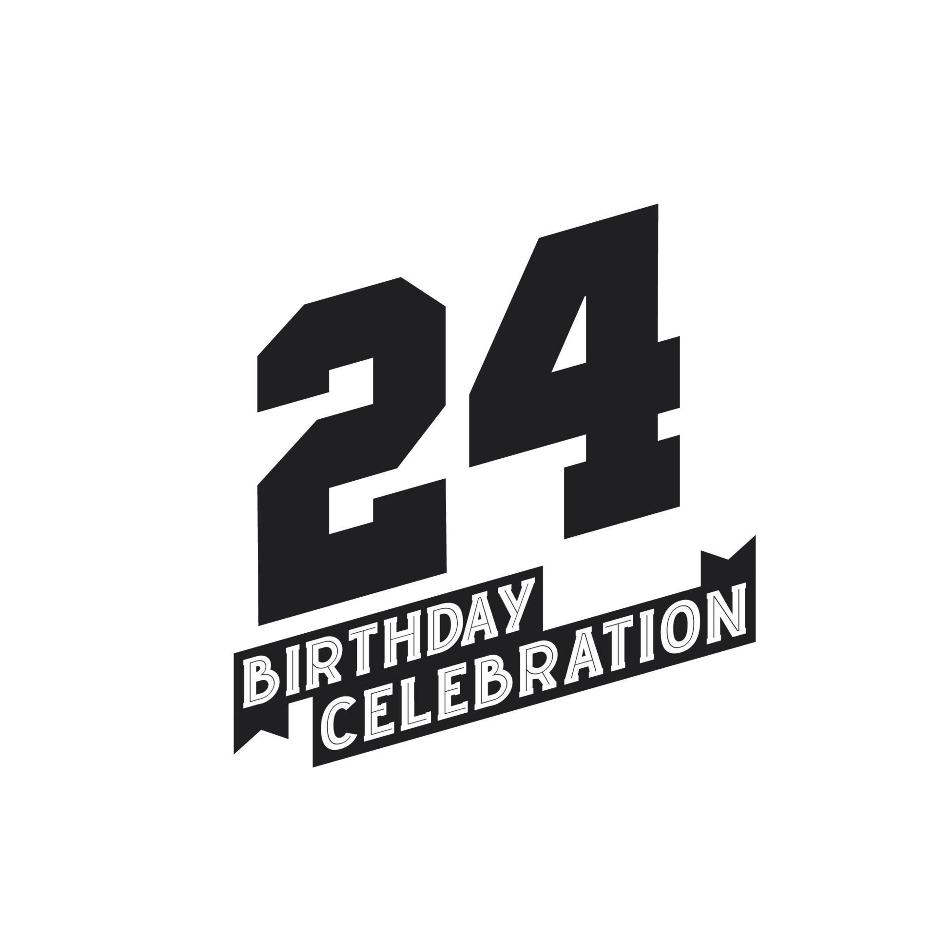 24 Birthday Celebration greetings card, 24th years birthday 12919791