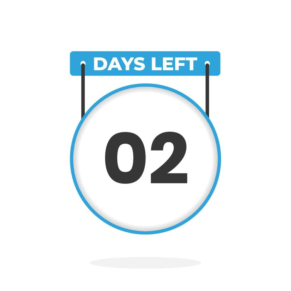 2 Days Left Countdown for sales promotion. 2 days left to go Promotional sales banner vector