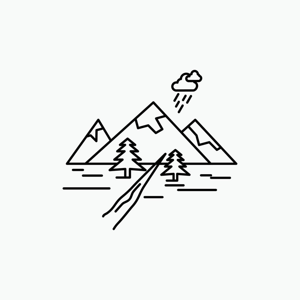 rocas Cerro. paisaje. naturaleza. icono de línea de montaña. ilustración vectorial aislada vector