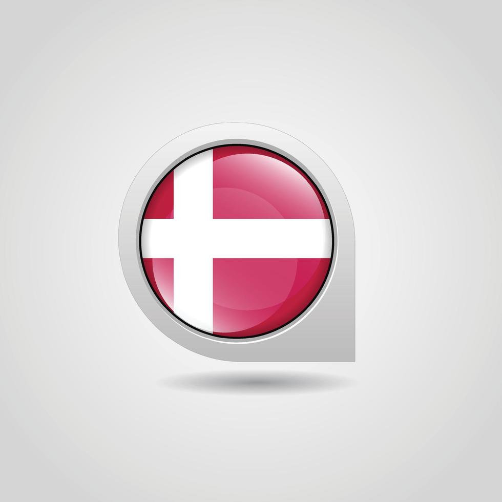 Denmark Flag Map Pin vector