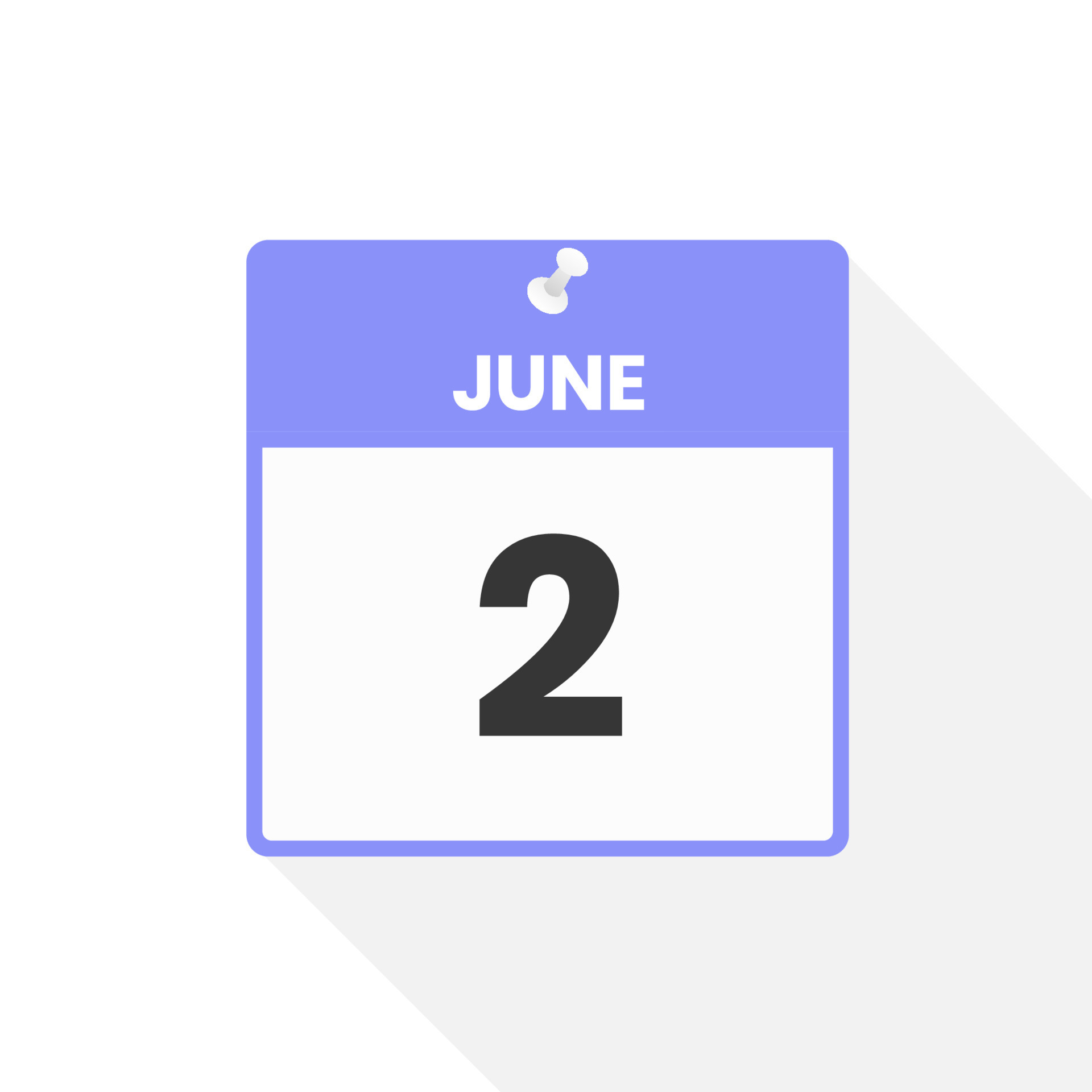June 2 calendar icon date month calendar icon vector illustration