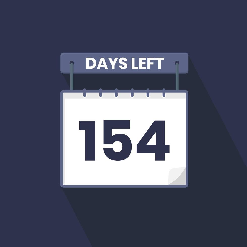 Faltan 154 días de cuenta regresiva para la promoción de ventas. Quedan 154 días para el banner de ventas promocionales. vector