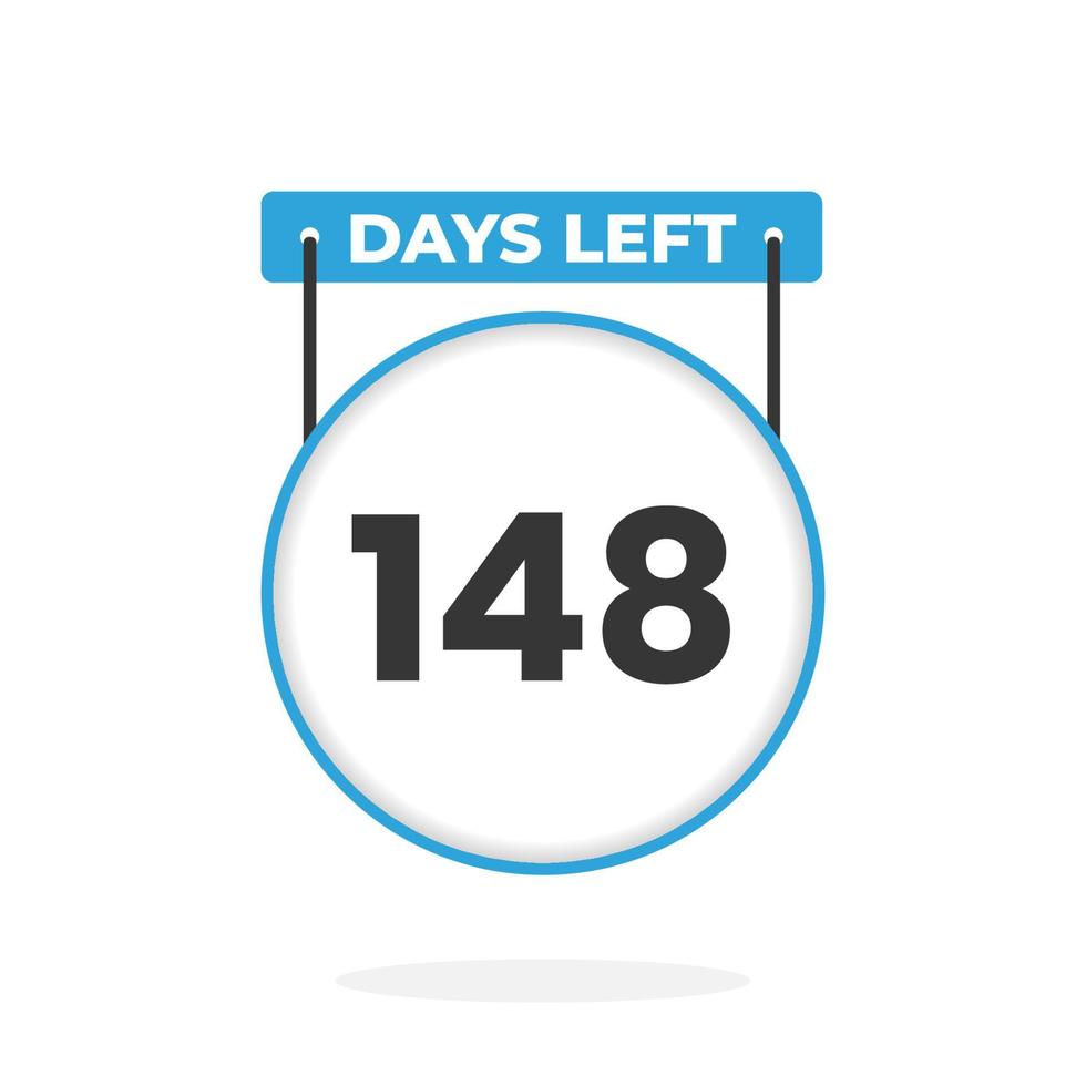 148 Days Left Countdown for sales promotion. 148 days left to go Promotional sales banner vector