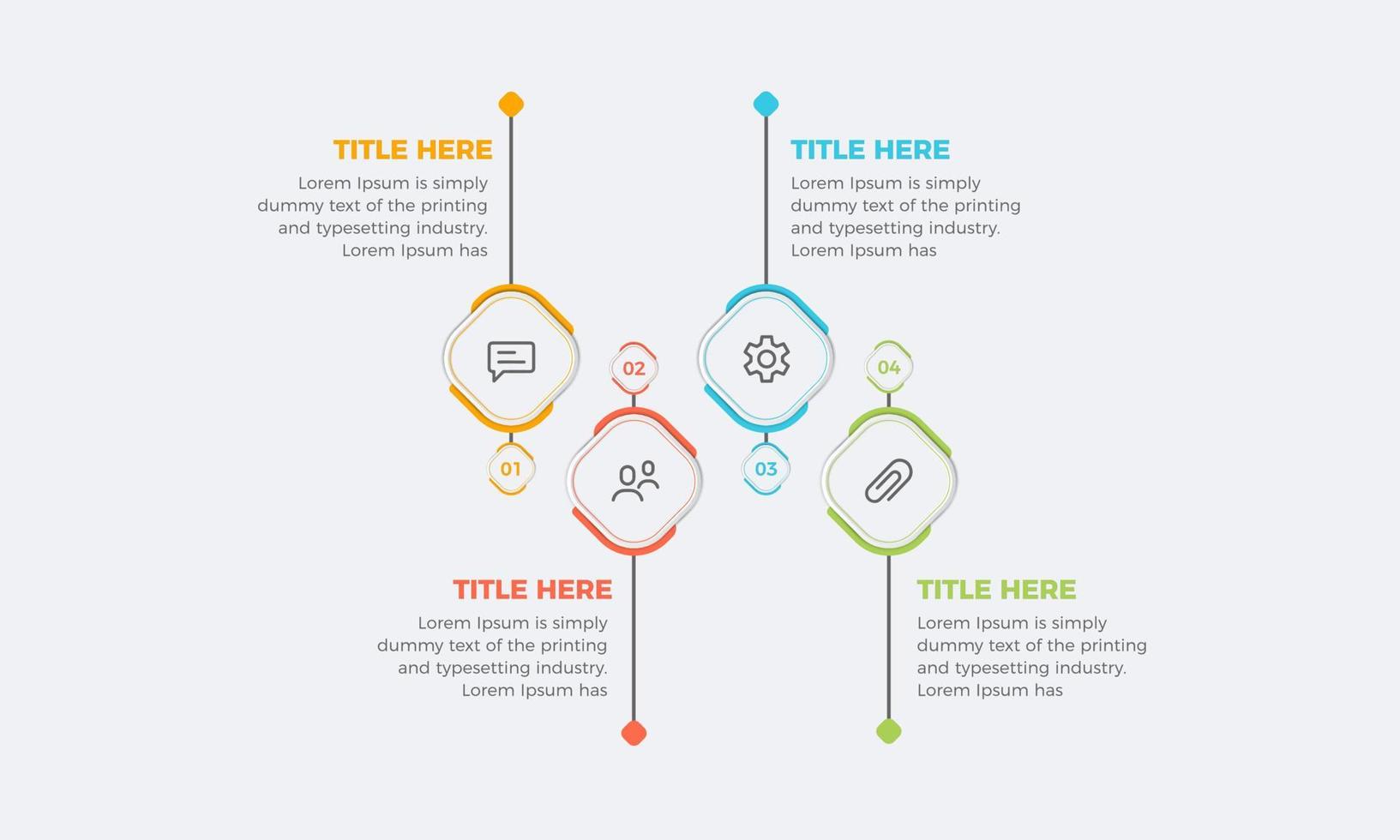 diseño de infografías de negocios con iconos. se puede utilizar para diagramas, informes anuales y diseño web. concepto de negocio con 4 opciones, pasos o procesos vector