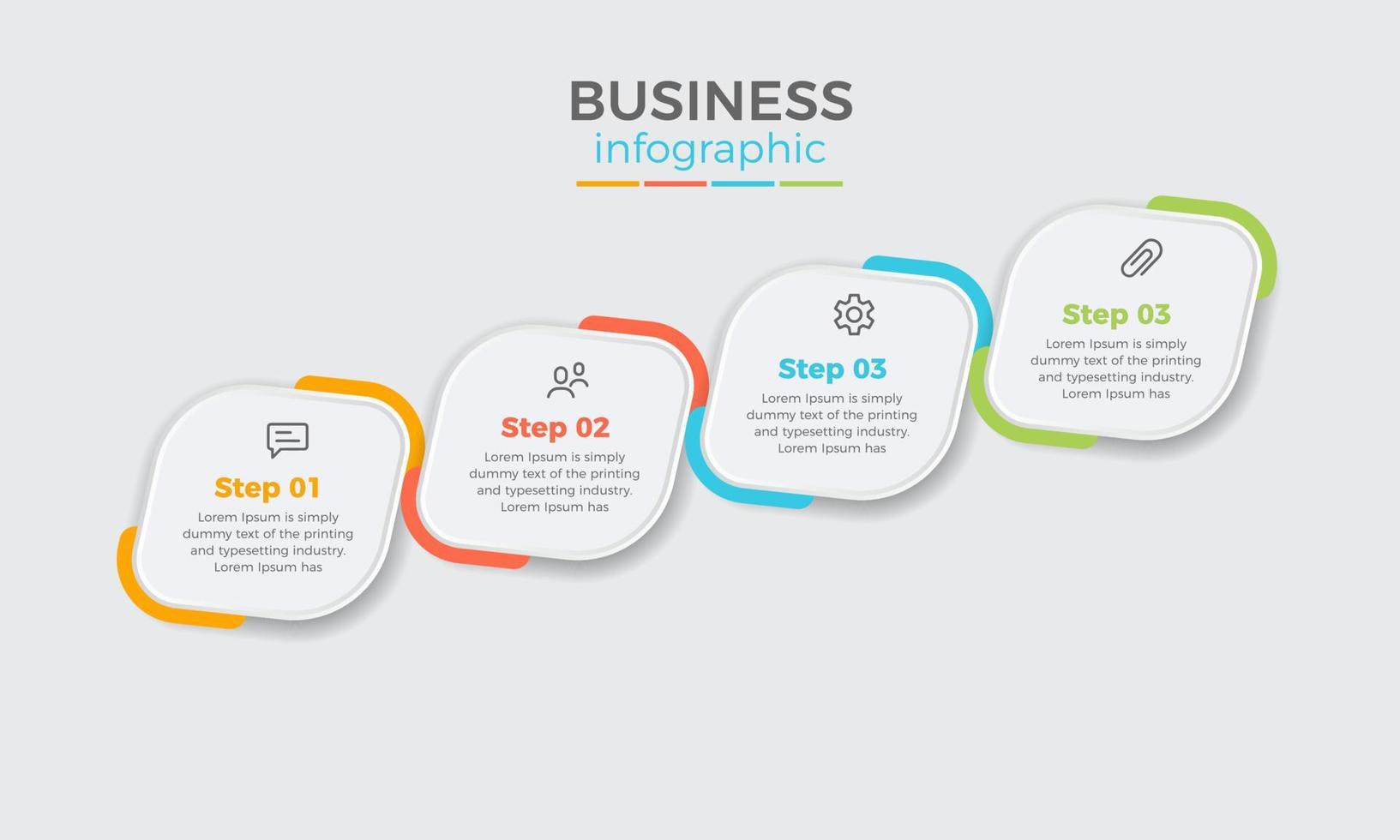 Business data visualization chart. infographic elements, diagram with 4 steps, options, parts or processes. Creative concept for infographic. Infographic business template for presentation vector