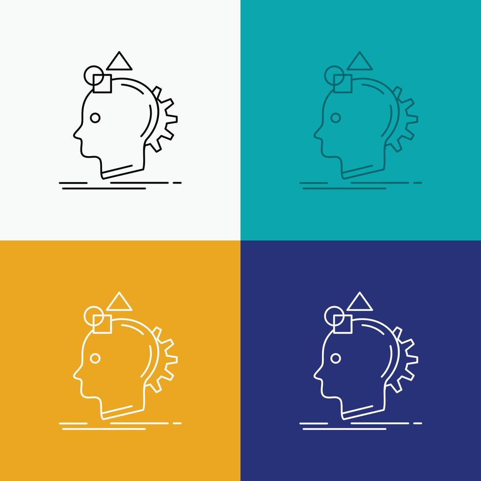Imagination. imaginative. imagine. idea. process Icon Over Various Background. Line style design. designed for web and app. Eps 10 vector illustration