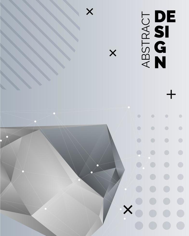 Vector set of faceted 3d crystal colorful shapes. banners. Faceted 3d shapes. crystal banners