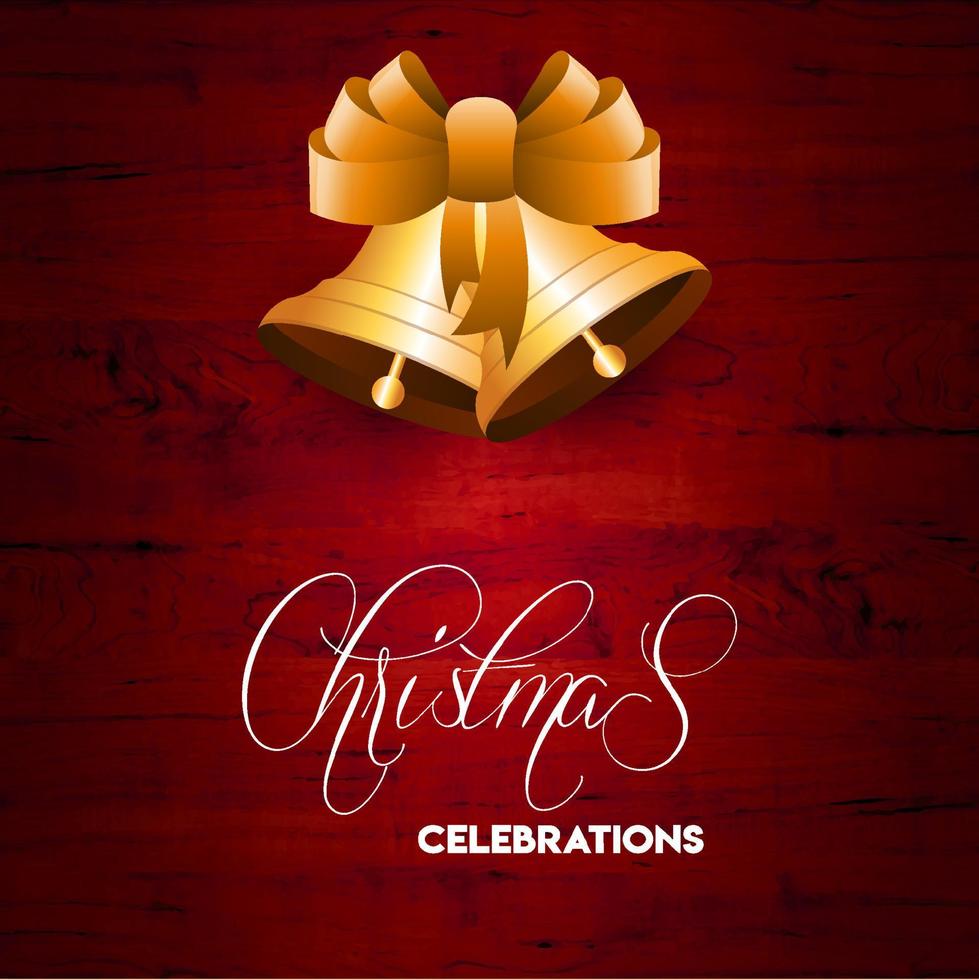 Christmas card design with elegant design and red background vector