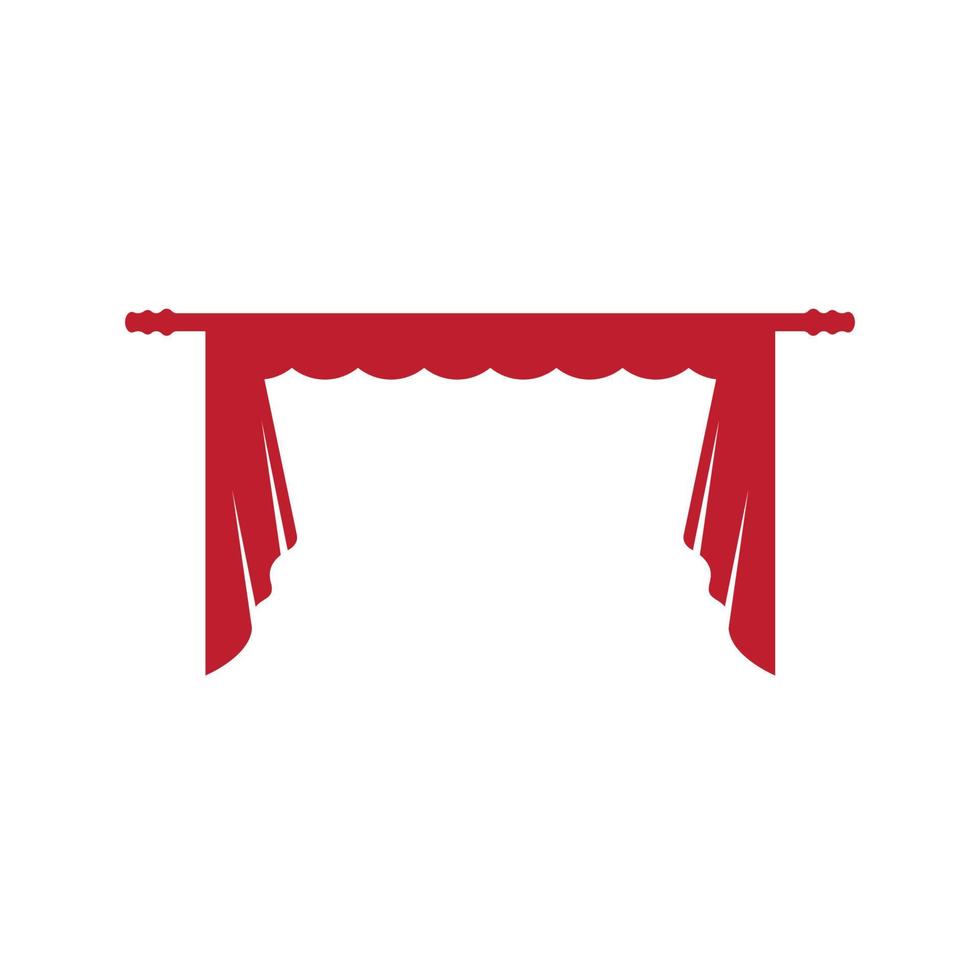 Red curtain cornice decor domestic fabric interior vector