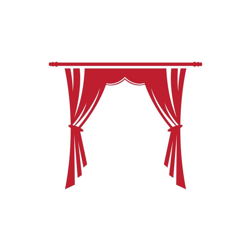 cortina roja cornisa decoración interior de tela nacional vector