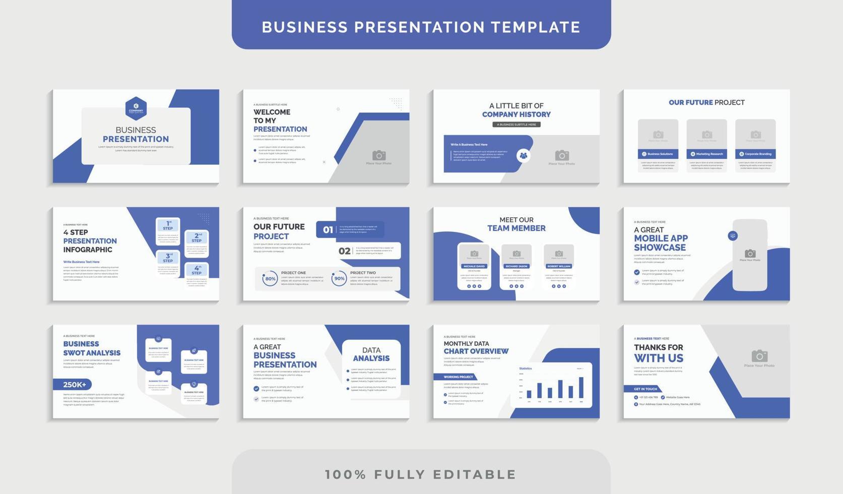 plantilla de diapositivas de presentación de negocios creativos vector